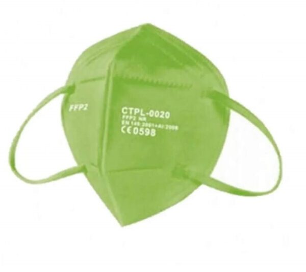 1 x FFP2 NR Schutzmaske, grün, 5-lagig, Atemschutzmaske CE 0598 1