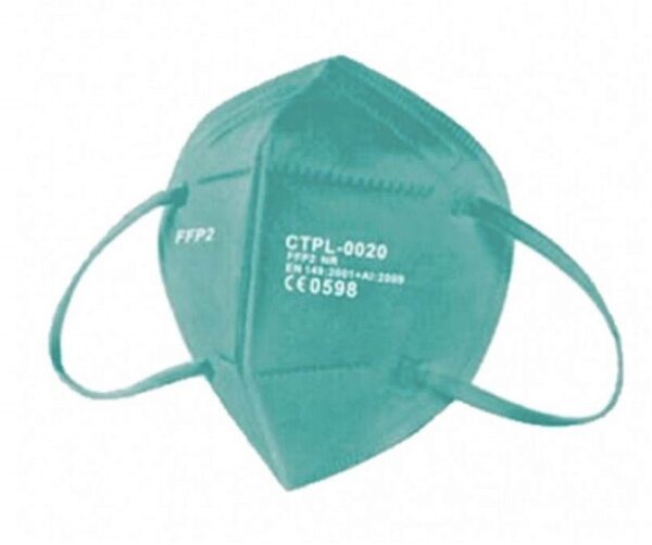 1 Stück FFP2 EU-Schutzmasken Türkis CE Zertifiziert CE 0598 1