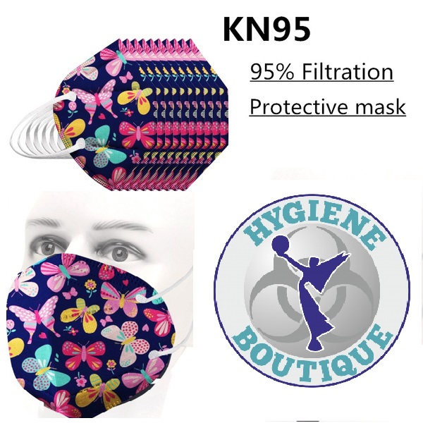 1 Stück KN95 Schutzmaske (FFP2 Standard), Schmetterling 5-lagig, Atemschutzmaske 1