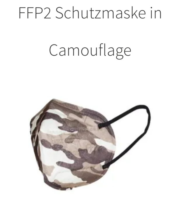 1 x FFP2 Schutzmaske, Camouflage, 5-lagig, Atemschutzmaske - CE 0598 1