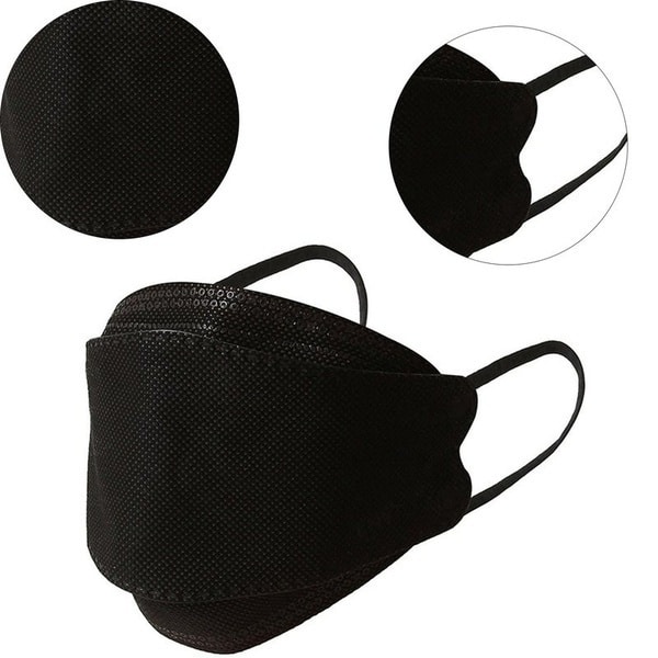 3 Stück 3D FFP2 Protection Maske, schwarz, optimal für Brillenträger geeignet 2