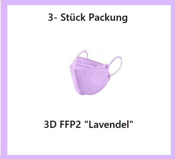 3 Stück 3D Protection "Breeze"FFP2 Maske, Lavendel, optimal für Brillenträger 1