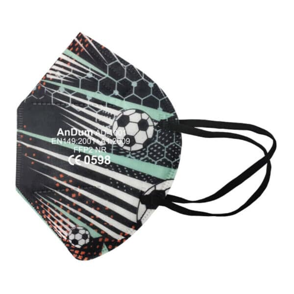 1 Stück FFP2, *Fußball-Design* CE 0598, einzeln hygienisch verpackt- for Fans only 1