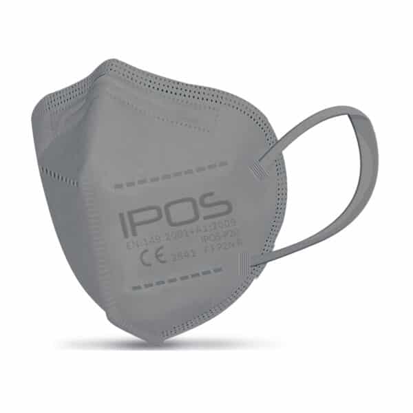 Kinder IPOS Xhale Extra-Small FFP2 Atemschutzmaske Fischmaske GRAU (4-lagig, latexfrei) einzeln verpackt 1
